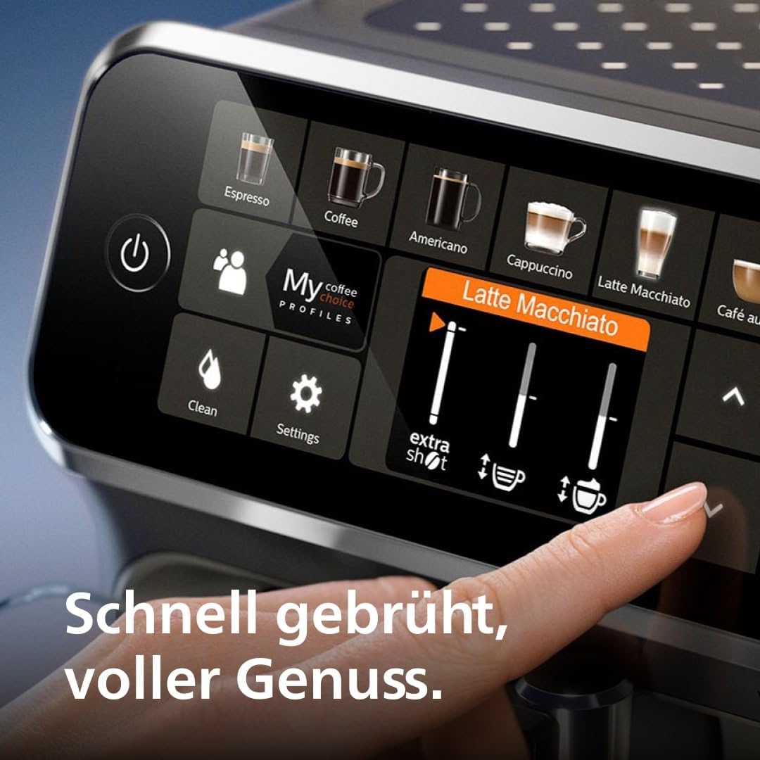 Serie 5400 (EP5441/50)–Genießen Sie 12 Getränke,schnell reinigendes LatteGo,intuitives TFT-Display,anpassbare Kaffeeeinstellungen,erstklassiges Küchendesign
